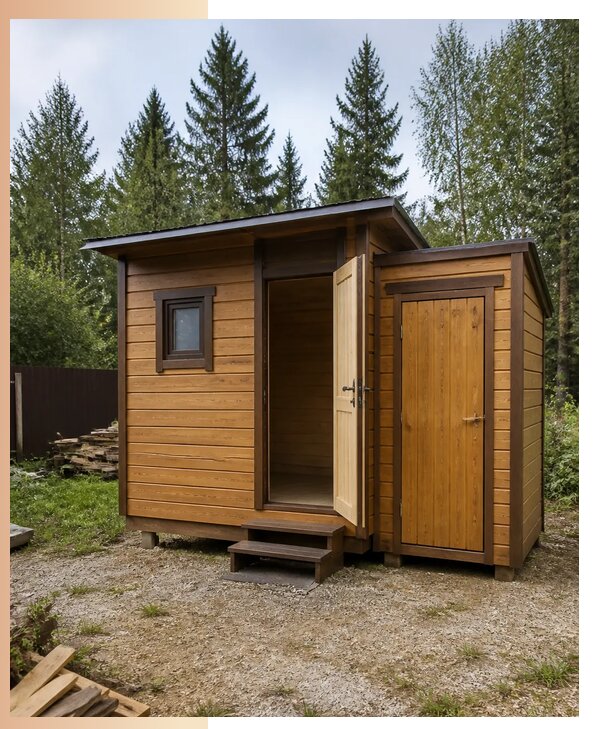 Изготовление дачных домиков с туалетом под ключ в Домодедове